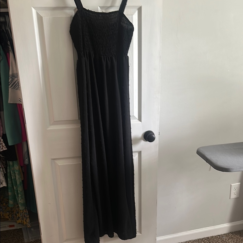 SHEIN Black Spaghetti Strap Sleeveless Maxi Dress